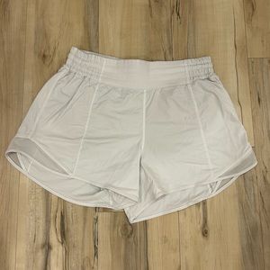 white gray lululemon hottie hot high rise 4 in inseam shorts